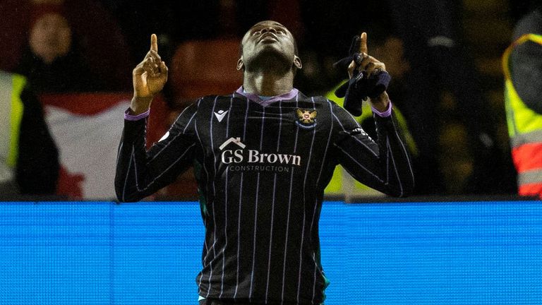 Benjamin Kimpioka scored St Johnstone's second at Pittodrie