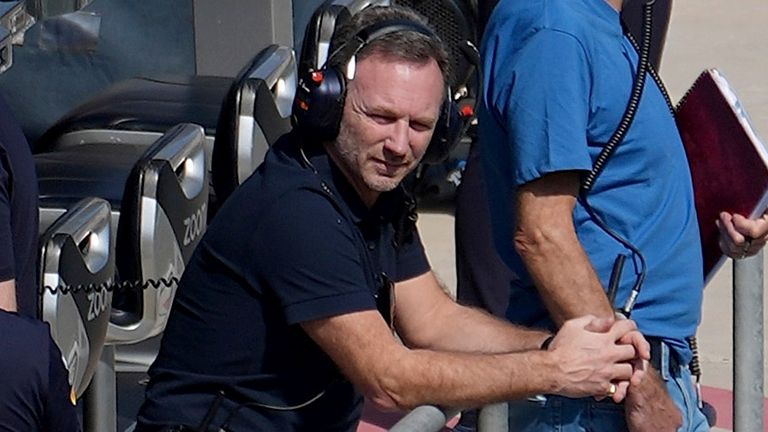 Red Bull team principal Christian Horner was present at the first day of pre-season testing in Bahrain