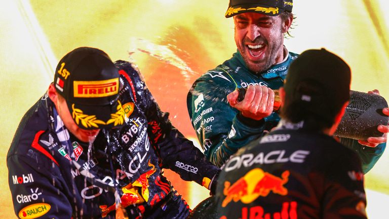 Fernando Alonso got Aston Martin on the podium alongside Red Bull in Bahrain