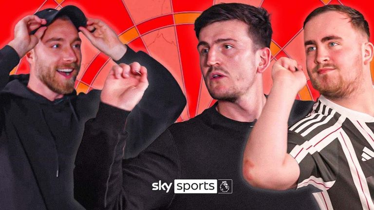 Manchester United&#39;s squad take on Luke Littler&#39;s darts challenge! 