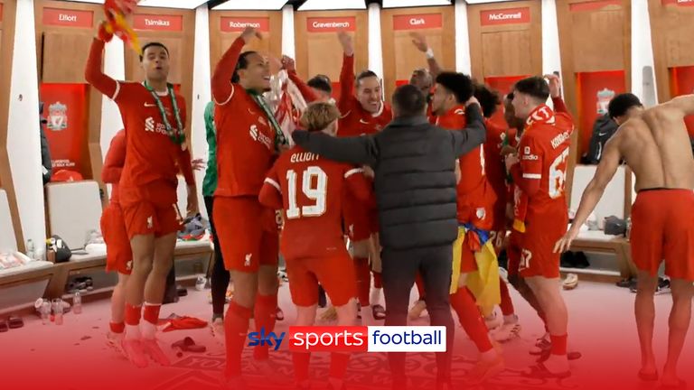 Liverpool&#39;s jubllant dressing room celebrations!