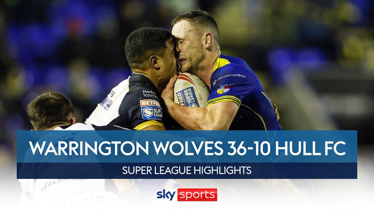Highlights of Warrington Wolves&#39; clash with Hull FC in the Super League.