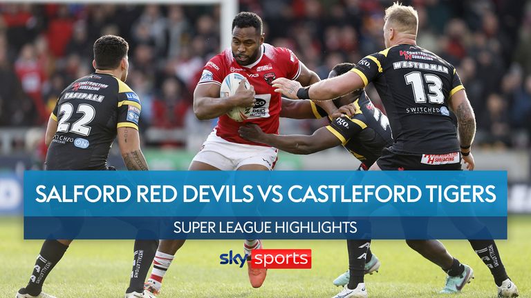 Highlights of the Salford Red Devils&#39; clash with Castleford Tigers in the Super League.